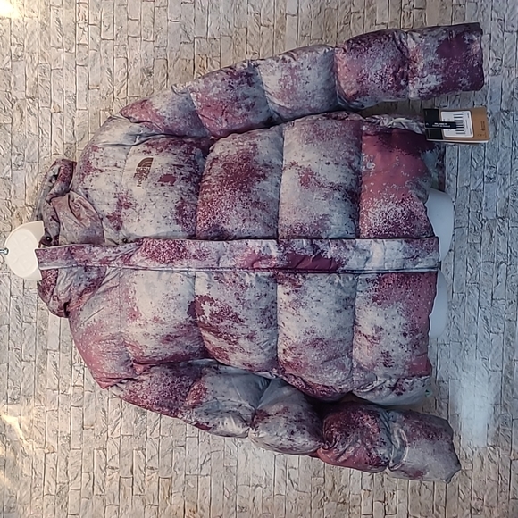 North Face Blueberry Wine Spray Paint Puffer Coat